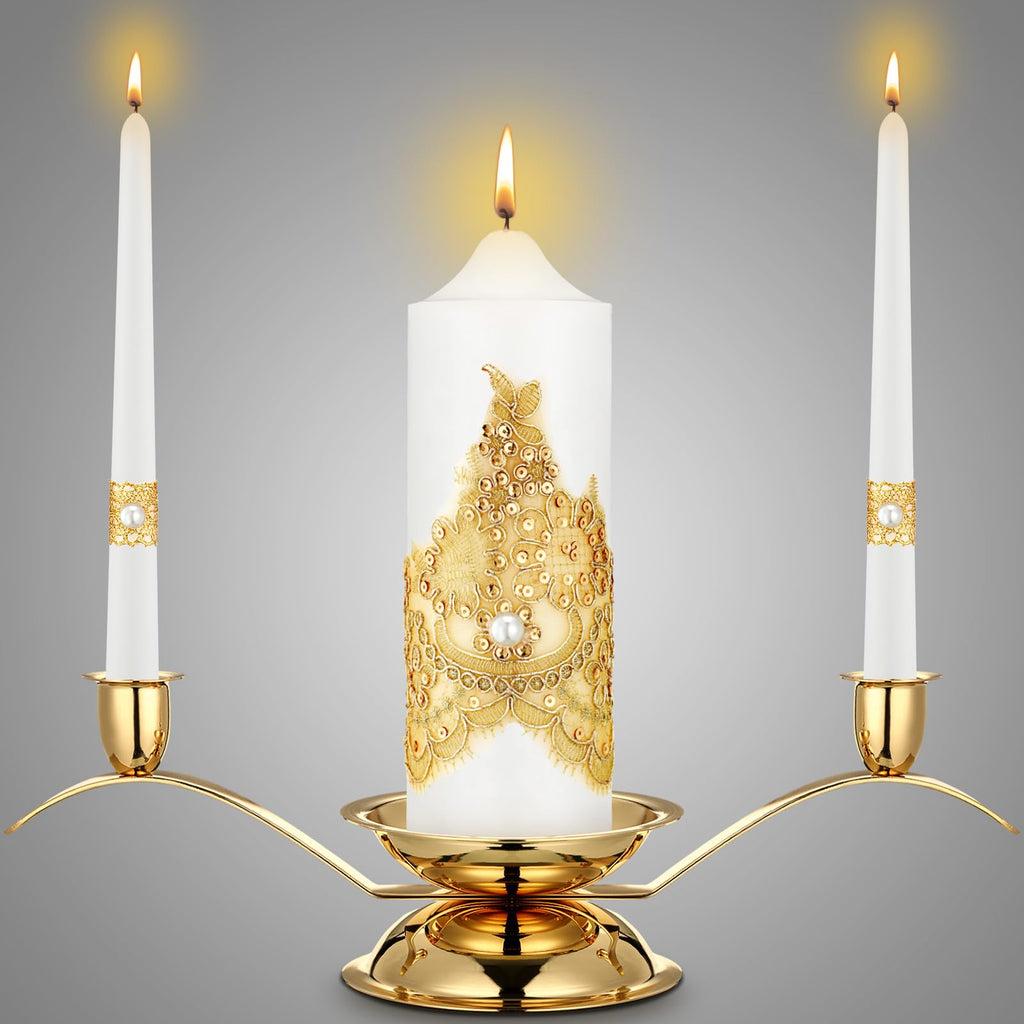 Irenare Unity Candles with Candle Holder for Wedding Ceremony Wedding Accessories for Reception Ceremony Decorative Candle Holde