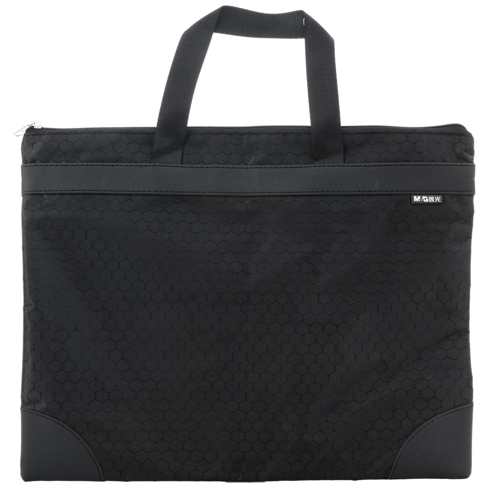 M&G Large Zipper Pouch With Handle 12X15 In Pocket Waterproof File Bag, A4 Foldable Document Storage Bag For Office Carrying Pap