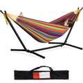 Pnaeut Double Hammock With Space Saving Steel Stand 2 Person Heavy Duty Garden Yard Outdoor 450Lb Capacity Hammocks And Portable