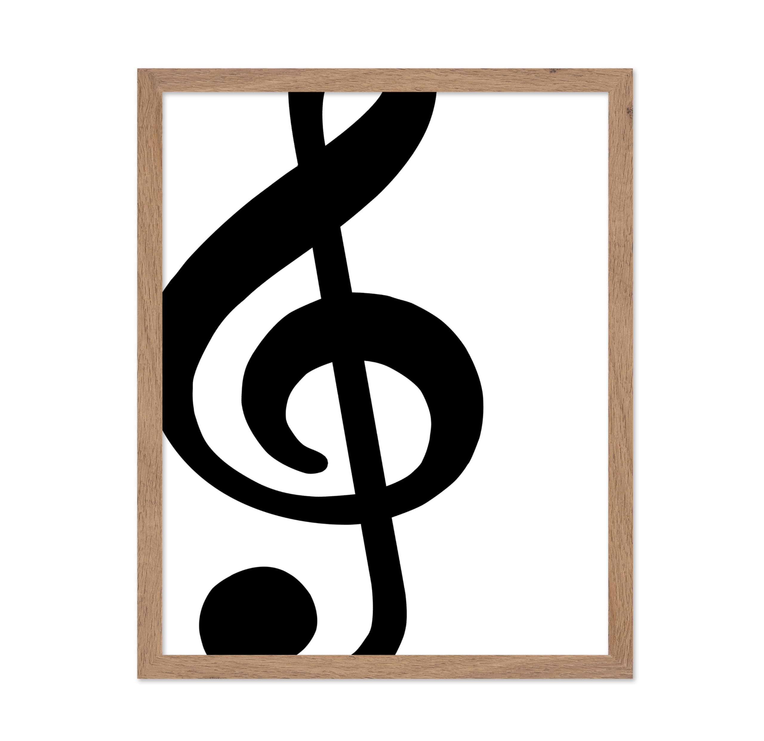 Poster Master Vintage Minimalist Poster - Retro Music Print - Treble Clef, Note, Symbol, Line Art, Abstract - Gift for Artist, F