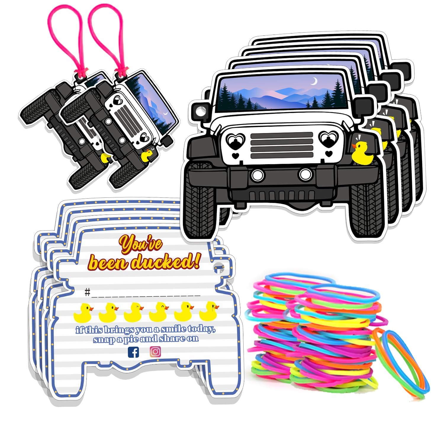 You'Ve Been Ducked Card, Duck Tags, Dcuk Duck Tags, Duck Ducking Game Card, 35 Pack, 3.5 X 2.5 Inches, Duck Tag With Hole And Ru