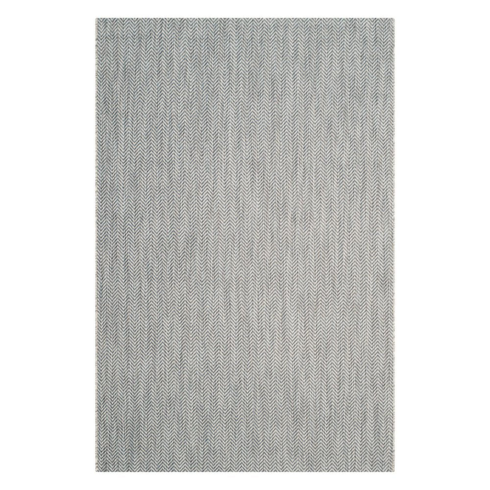SAFAVIEH Courtyard Collection 4' x 5'7'' Grey/Navy CY8022 Indoor/ Outdoor Waterproof Easy-Cleaning Patio Backyard Mudroom Accent