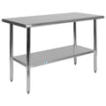 Flash Furniture Rawcliffe NSF Certified Stainless Steel Kitchen Prep and Work Table, Commercial Work Table with Storage, 48W x 2