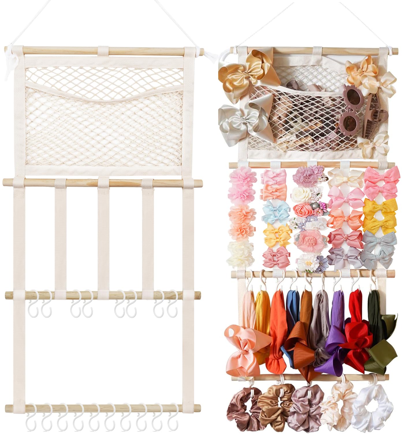 kangaroo Headband Holder Hair Bows Organizer,Large Capacity Bow Holder Hair Accessories Wall Hanging Organizer for Toddler Baby 