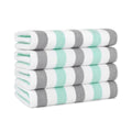 Arkwright Cabo Cabana Stripe Beach Towel - Pack of 4 - Large Soft Quick Dry Cotton Terry Towels for Pool, Swim, and Hot Tub, Ove