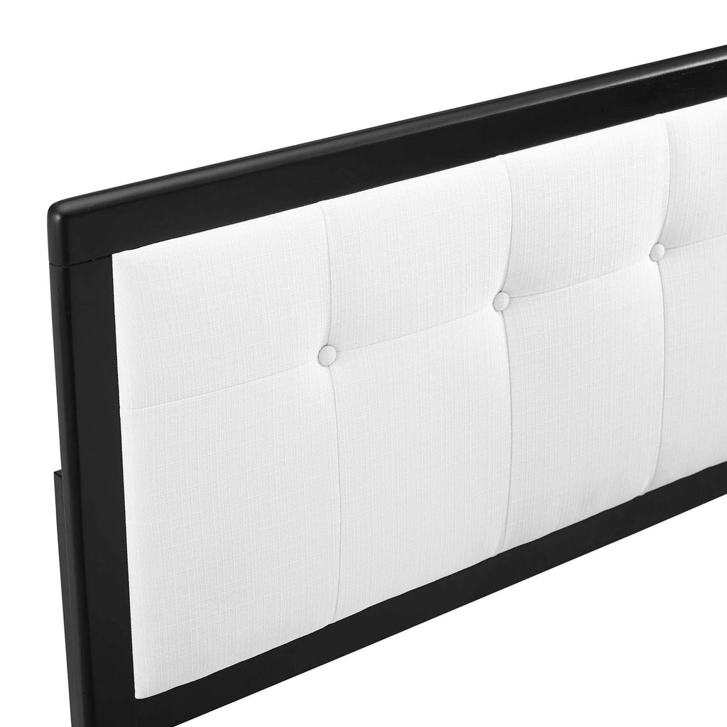Modway Draper Tufted Queen Fabric And Wood Headboard In Black White