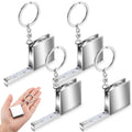 Quelay 4 Pcs Mini Tape Measure Metal Keychain up to 51.97 Inches/ 4.33 ft, Metric Scales, Small Retractable Measure Keychain, Co