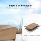Brosyda Patio Furniture Set Cover Waterproof, Heavy Duty Furniture Covers For Outdoor Sectional Sofa Set Wicker Rattan Table Chair Rectangular,124'L×71'W×29'H,Brown