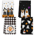 Macarrie 4 Pcs Halloween Dog Dish Towels 14x21 inch Fall Absorbent Kitchen