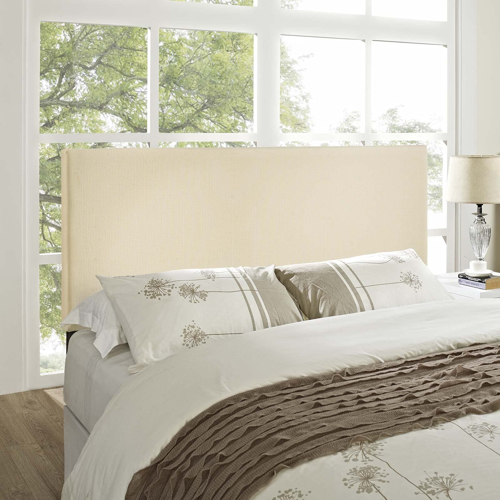 Modway Region Linen Fabric Upholstered King Headboard in Ivory