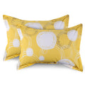 Huesland By Ahmedabad Cotton 144 Tc Cotton Pillow Covers Set Of 2  Yellow & Off White