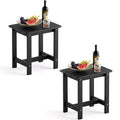 LUE BONA Outdoor Side Table Set of 2, HDPS Small Outdoor Table, Adirondack Side Table, Outside End Table for Patio, Porch, Deck,
