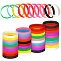 Sumind 100 Pcs Silicone Wristbands Blank Silicone Bracelets Stretch Colored Rubber Bracelets For Adults Kids Women Men Gifts Tee