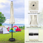 Simple Deluxe 9Ft Outdoor Patio Umbrella Table Market Umbrella With Push Button Tilt And Crank, 8 Sturdy Ribs, Uv Protection Waterproof For Garden, Lawn, Deck, Backyard, Pool, Creamy White