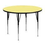 Flash Furniture Wren 48'' Round Oak Thermal Laminate Activity Table - Standard Height Adjustable Legs