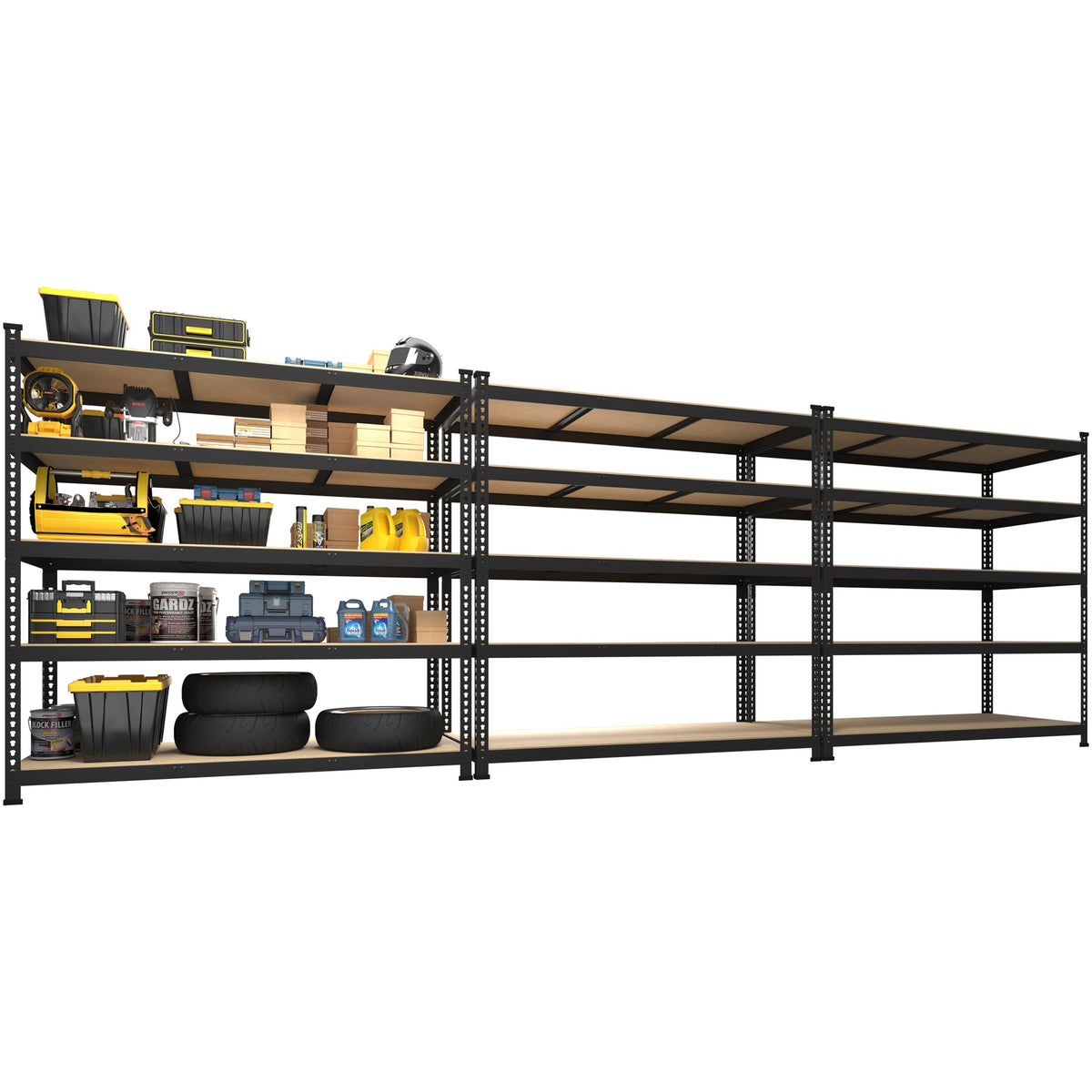 Primezone 3 Pack Heavy Duty Storage Shelves - 47' W X 18' D X 71' H 5 Tier Adjustable Garage Storage Shelving, Metal Storage Utility Rack Shelf Unit For Warehouse Pantry Closet Kitchen, Black