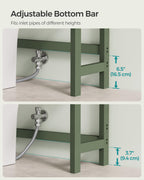 Songmics Over The Toilet Storage, 3-Tier Over Toilet Bathroom Organizer With Adjustable Shelf, Fit Most Toilets, Space-Saving, Forest Green Ubts001C01