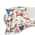 Horse Blanket Gifts For Girls Women Western Horses Flowers Animal Fleece Flannel Throw Blankets Soft Lightweight Horse Plush Stu