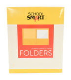 School Smart 2-Pocket Folders With Fasteners, Yellow, Pack Of 25