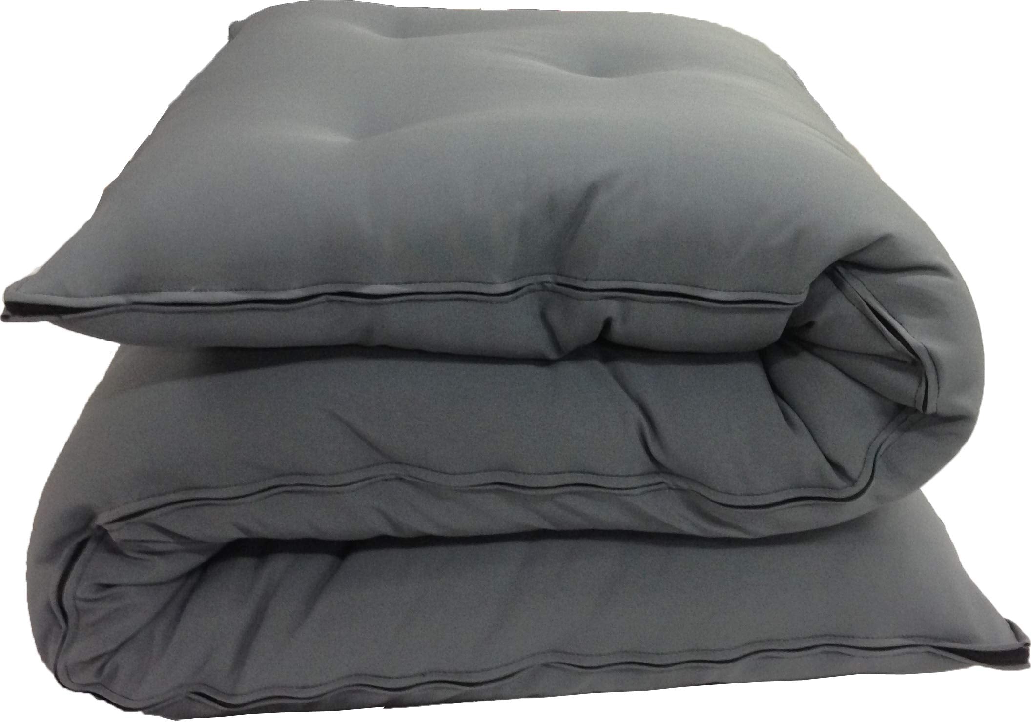 D&D Futon Furniture Gray Full Size Traditional Japanese Floor Rolling Mattresses, Cotton/Foam Shiki Futon 80 X 54 X 3