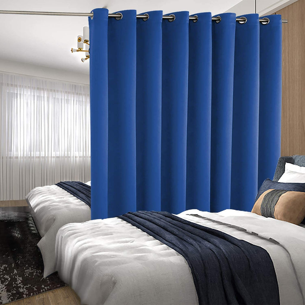 Bgment Fashion Sliding Door Curtain 180 X 96 Inches, Wide Thermal Blackout Curtains Room Darkening Room Divider Window Curtain, 1 Panel, Royal Blue, 96 Length X Wide 180