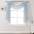 DONREN Sheer Scarf Curtain for Bedroom - Window Topper Valance Voile Panel Classic for Sons/Boys/Seniors Room (W52 x L144, 1 Pac
