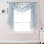 DONREN Sheer Scarf Curtain for Bedroom - Window Topper Valance Voile Panel Classic for Sons/Boys/Seniors Room (W52 x L144, 1 Pac