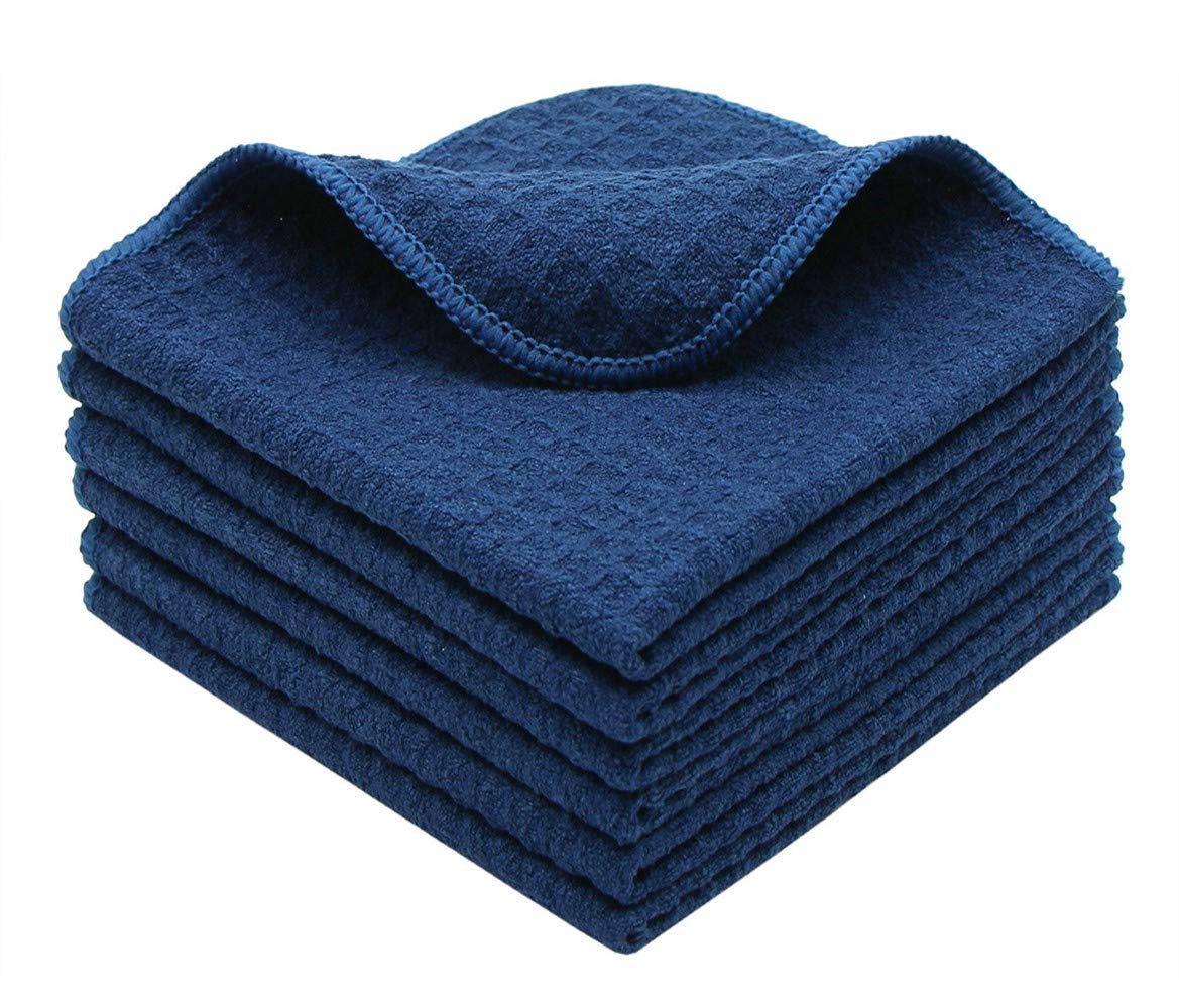 VeraSong Microfiber Kitchen Cleaning Cloth Thick Dish Rags Waffle Weave Washcloths Dish Cloths Ultra Absorbent Odor Free 12inch 