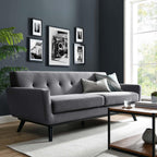 Modway Engage Performance Velvet Sofa With Gray Finish Eei-5600-Gry
