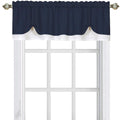 Soft Window Darcy Curtain Valance, Navy & White - 58 Inch Width, 14 Inch Length, 1.5 Inch Rod Pocket - Light Filtering Valance f