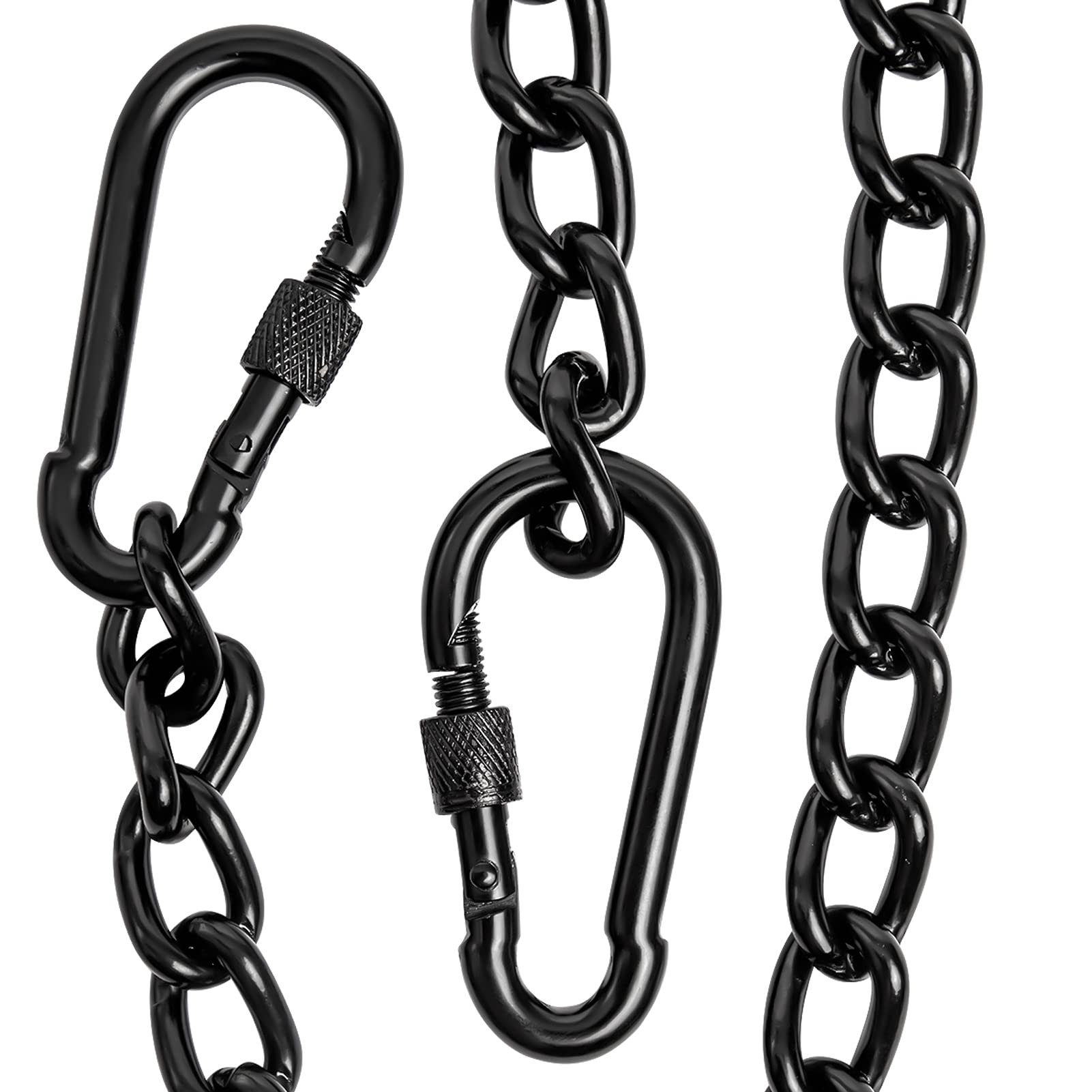 Velomill 26 Inch Black Hammock Chain, Hanging Chair Chain/Punching Bag Chain With Two Carabiners