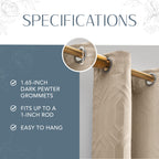 Elrene Home Fashions Sunveil Huxley Geometric Blackout Window Curtain Panel, 52X84, Taupe