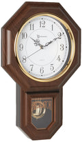 Timekeeper Essex Westminster Chime Faux Wood Pendulum Wall Clock, 17.5 x 11.25, Walnut