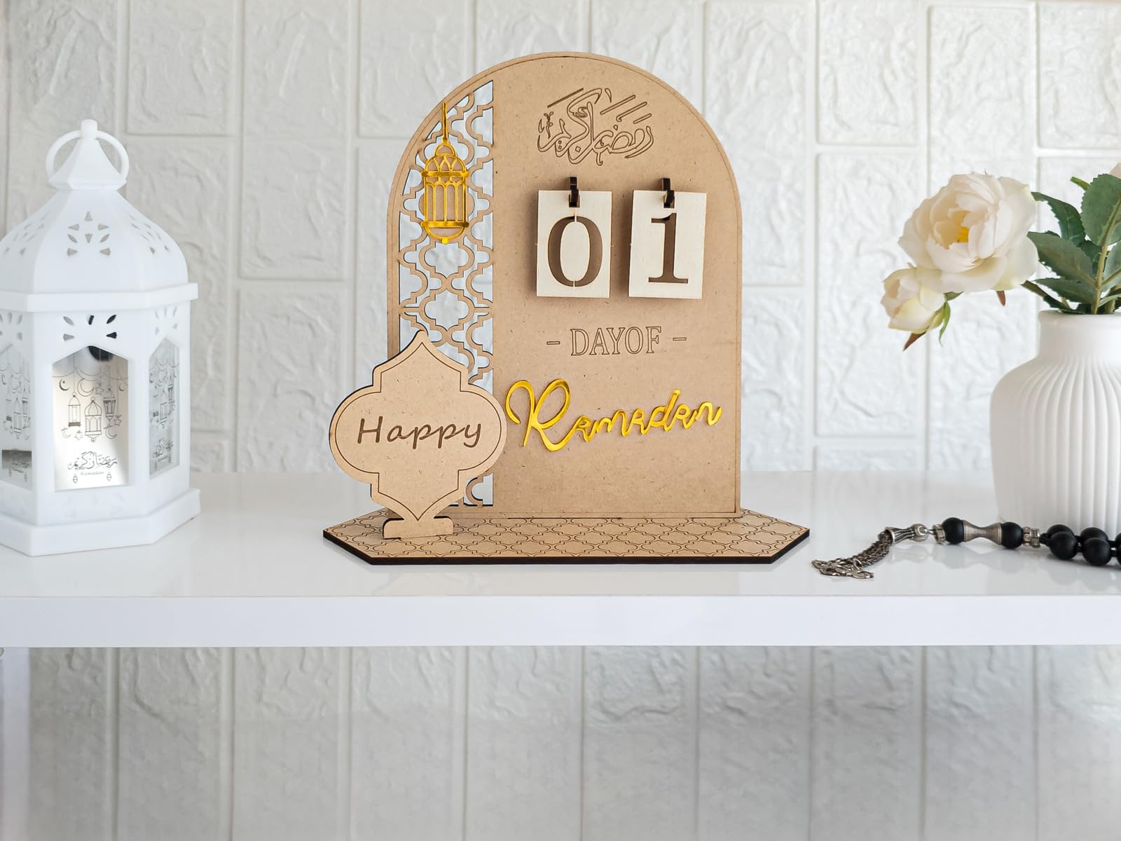 Oleek Advent Calendar For Ramadan - Wooden Ramadan Decorations For Home 2024-30 Days Ramadan Countdown