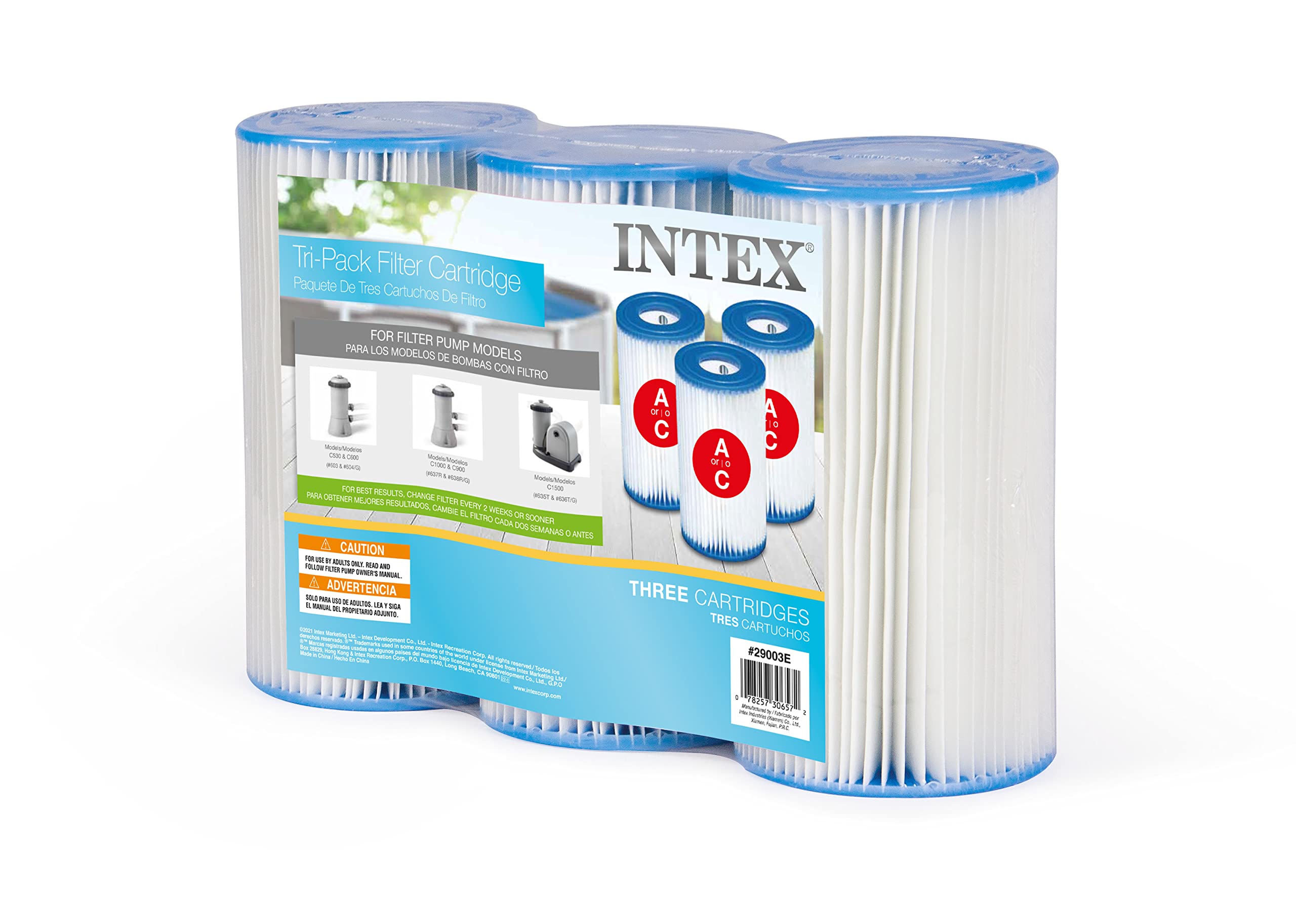 Intex Fba_29003E Type A Or C Filter Cartridge For Pools, Three Pack, 3-Pack, Browna