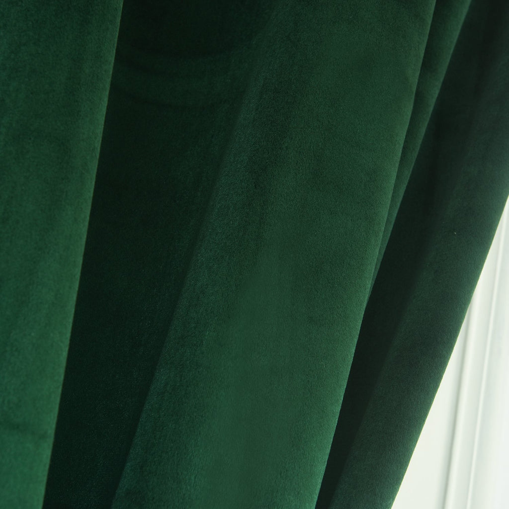 Super Soft Signature Velvet Curtains Set Of 2 Smoky Dark-Green Classic Blackout Panels Home Theater Grommet Drapes Eyelet 52Wx12