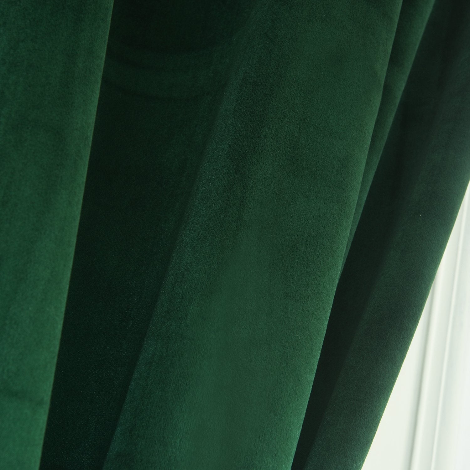 Super Soft Signature Velvet Curtains Set Of 2 Smoky Dark-Green Classic Blackout Panels Home Theater Grommet Drapes Eyelet 52Wx12