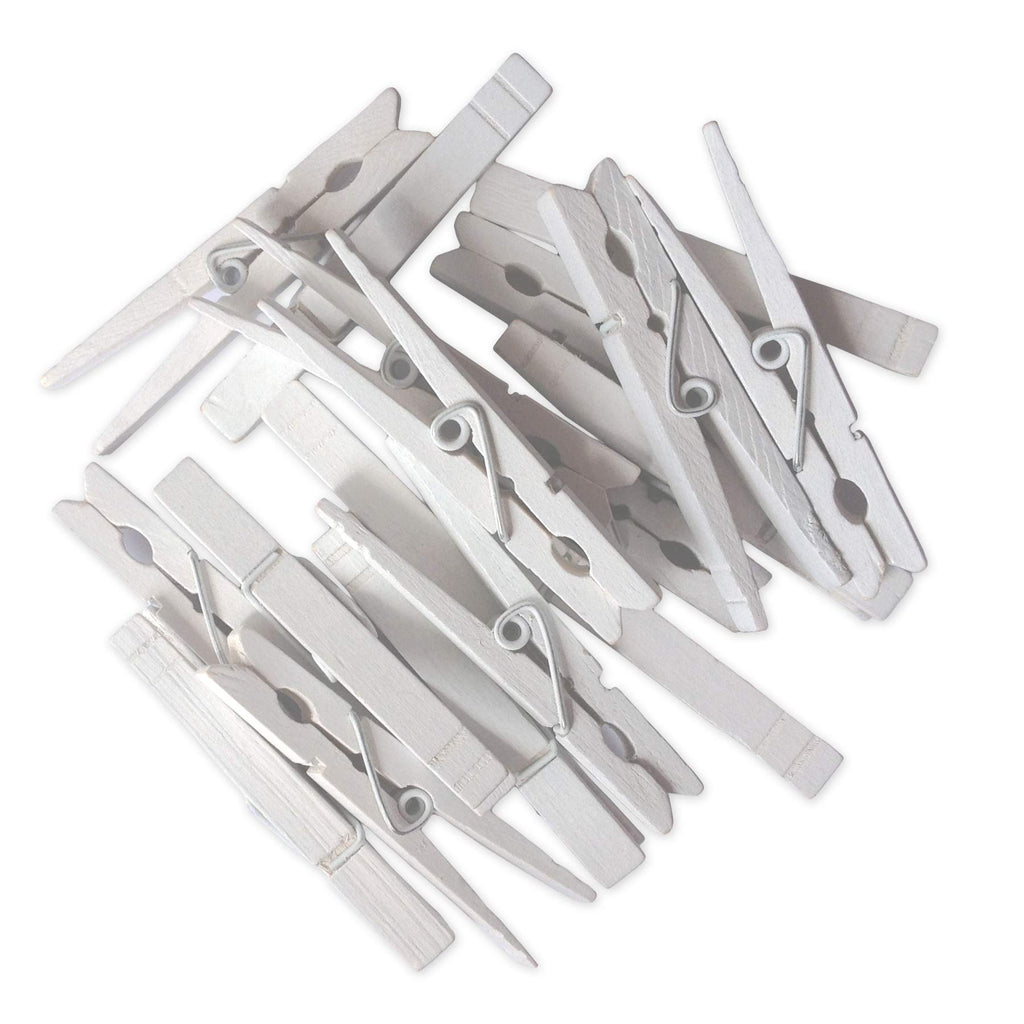 Lwr Crafts Wooden Large Clothespins 3-5/16' 8.4Cm 30 Pieces Per Pack (White)