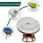 Iceberg Elf Papasan Cushion Cover Only,(For 40In-50In Outdoor Papasan Chair Cushion Covers) Beige Zipper Design For Easy Closure