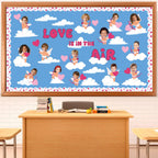 Lonfliness Valentine's Day Classroom Bulletin Board Decorations Love Hearts Cupid Cloud Cutouts LF0592 Blue Pink