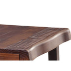 Steve Silver Jennings Rustic Live Edge, Solid Pine Construction, and Two-Tone Cherry and Ebony Finish End Table, 22 x 22 x 24