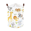 Clastyle Large Alphabet Animal Hamper for Nursery Kid Room Giraffe Lion Boy Girl Laundry Basket with Handle Elephant Collapsible