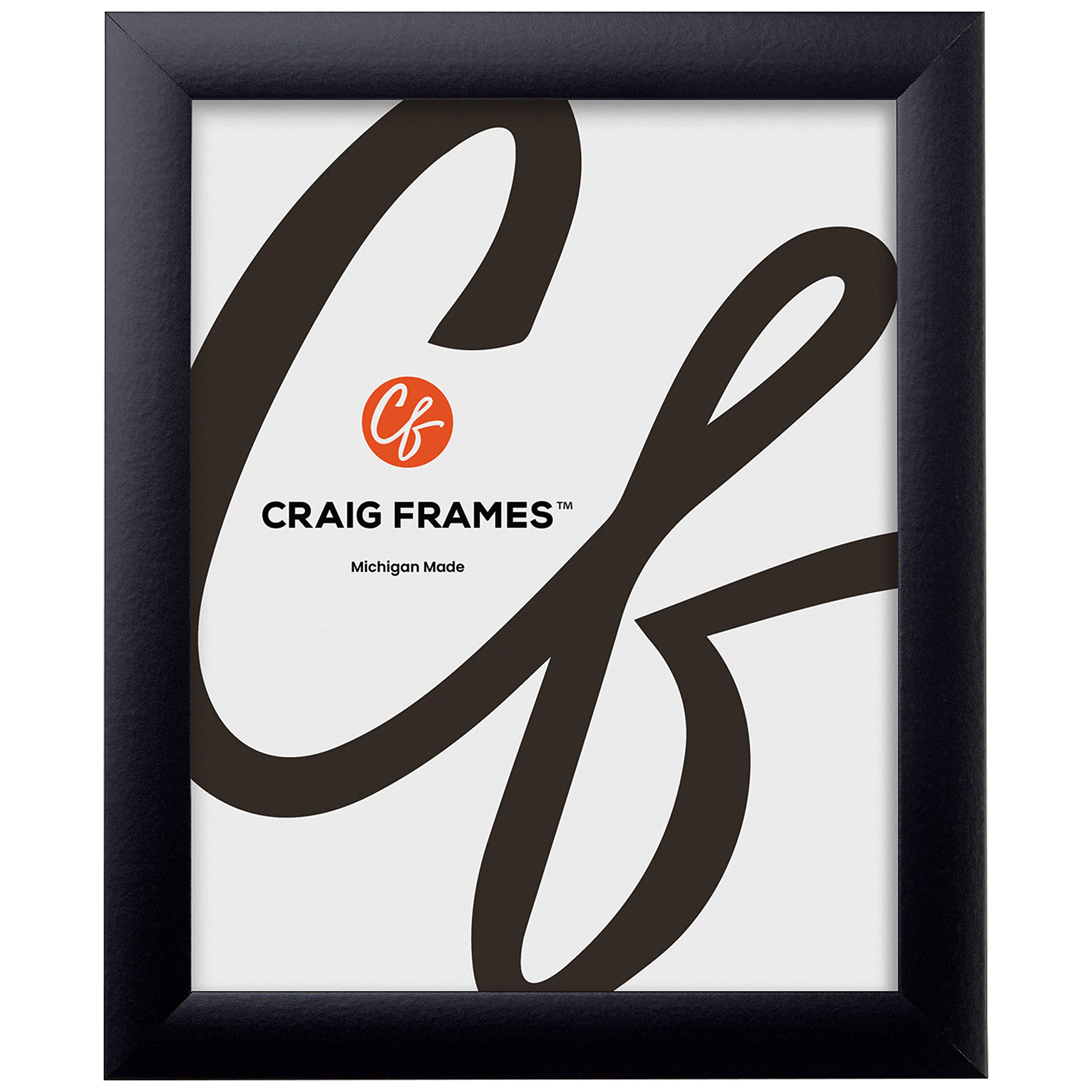 Craig Frames 1WB3BK 14 by 18-Inch Picture Frame, Smooth Wrap Finish, 1-Inch Wide, Black