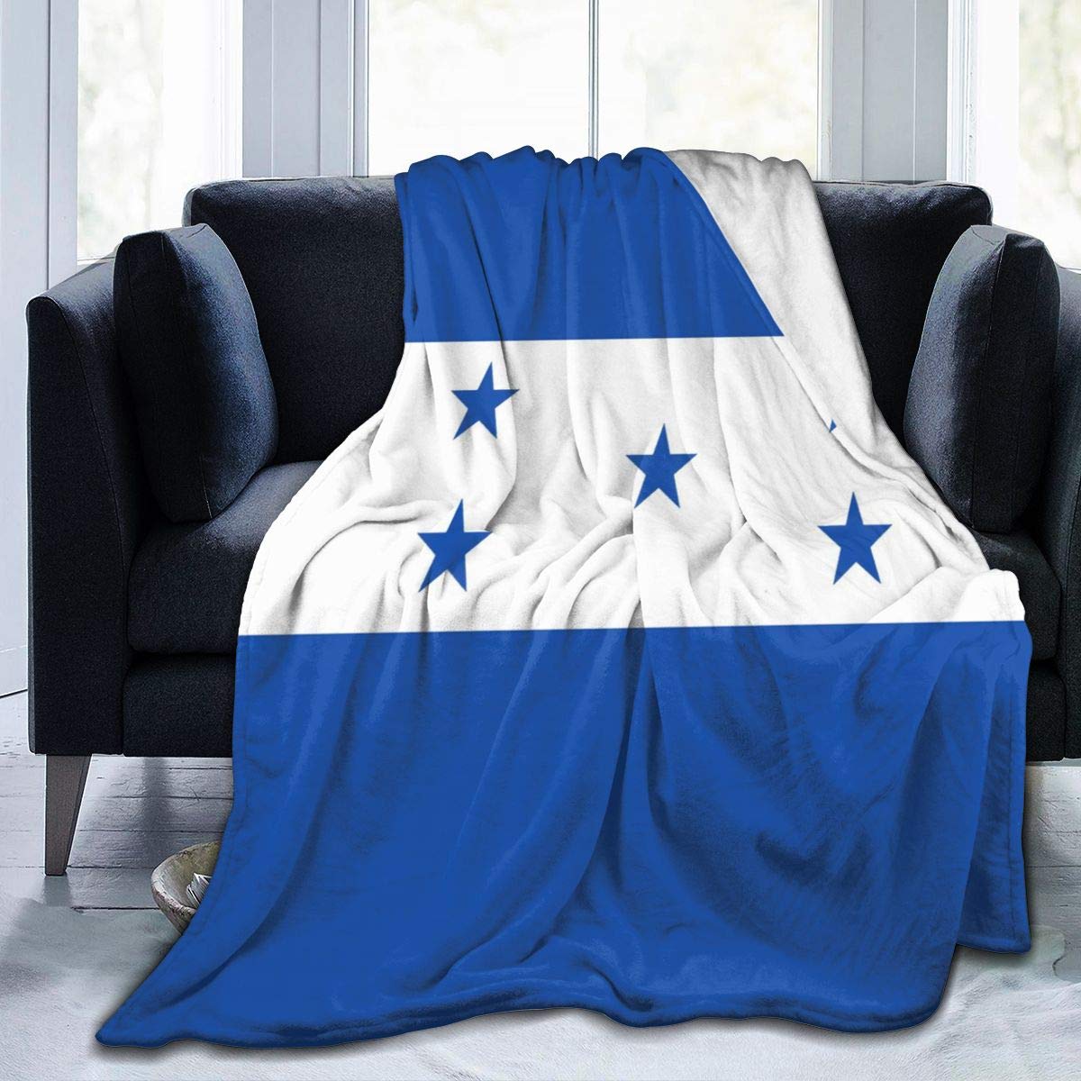 Carwayii Flannel Throw Blanket,Honduras Flag Soft Lap Blanket For Family Birthday Gift,No Shedding Blanket For Kids,Durable Sofa