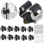 3-H Mop And Broom Holder, Broom Hanger 10 Pack, Broom Holder Wall Mount For Hanging And Organizing Shovel,Rake,Brush,Yard Tools In Kitchen,Laundry Room,Bathroom,House(Black)