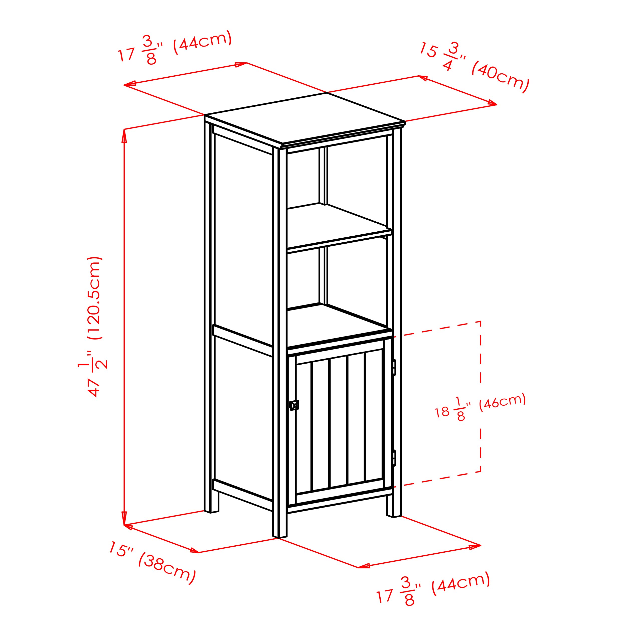 Winsome 94421 Pantry Cupboard with 2 Shelves, Antique Walnut (94421)