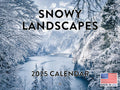 Snowy Landscape Calendar 2025 Snow Monthly Wall Calender 12 Month | American Made In The Usa