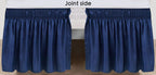 Biscaynebay Wrap Around Bed Skirts With Split Corners For Queen Beds 17' Drop, Navy Elastic Dust Ruffles Easy Fit Wrinkle & Fade Resistant Silky Luxurious Fabric Solid Machine Washable