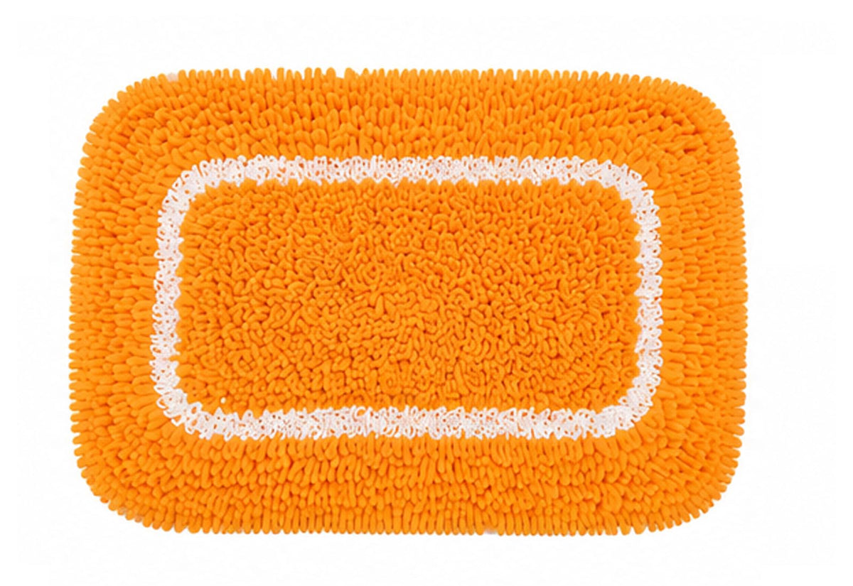 BENAVJI Orange Microfiber Chenille Floor Mat 40x60 cm Soft Washable Anti Slip Door Mat Bathroom Kitchen Bedroom Entrance Rug