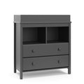Storkcraft Alpine 2 Drawer Changing Table Chest (Gray) - Attached Changing Table Topper Fits Any Standard-Size Baby Changing Pad